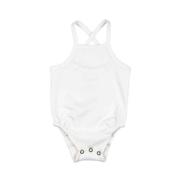 Organic Criss-Cross Bodysuit, White