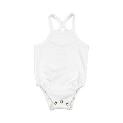 Organic Criss-Cross Bodysuit, White