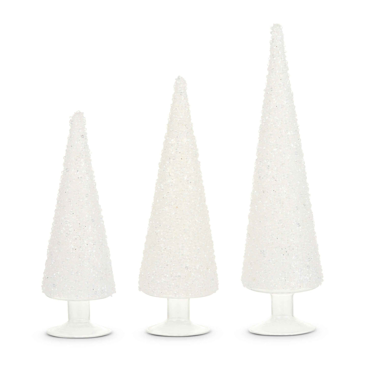 White Iced Glass Pedestal Tree