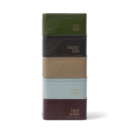 Forest Leather Travel Tin Candle