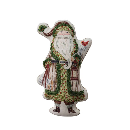 Woodland Santa Shaped Pillow with Embroidery