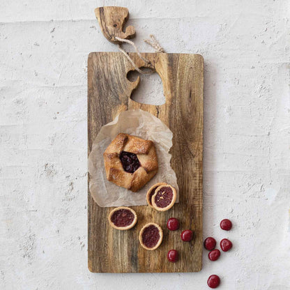 Mango Wood Cheese Board with Santa Hat Cut-Out and Jute Tie