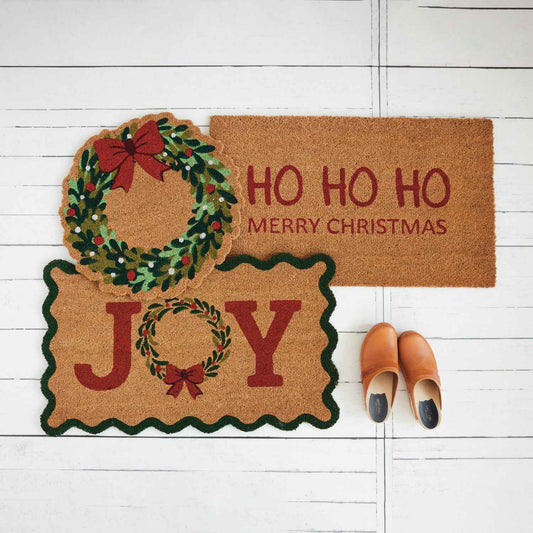 Coir Wreath Doormat with Bow