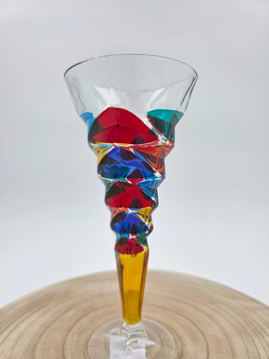 Hand-Painted Italian Crystal Dyno Wine Glasses