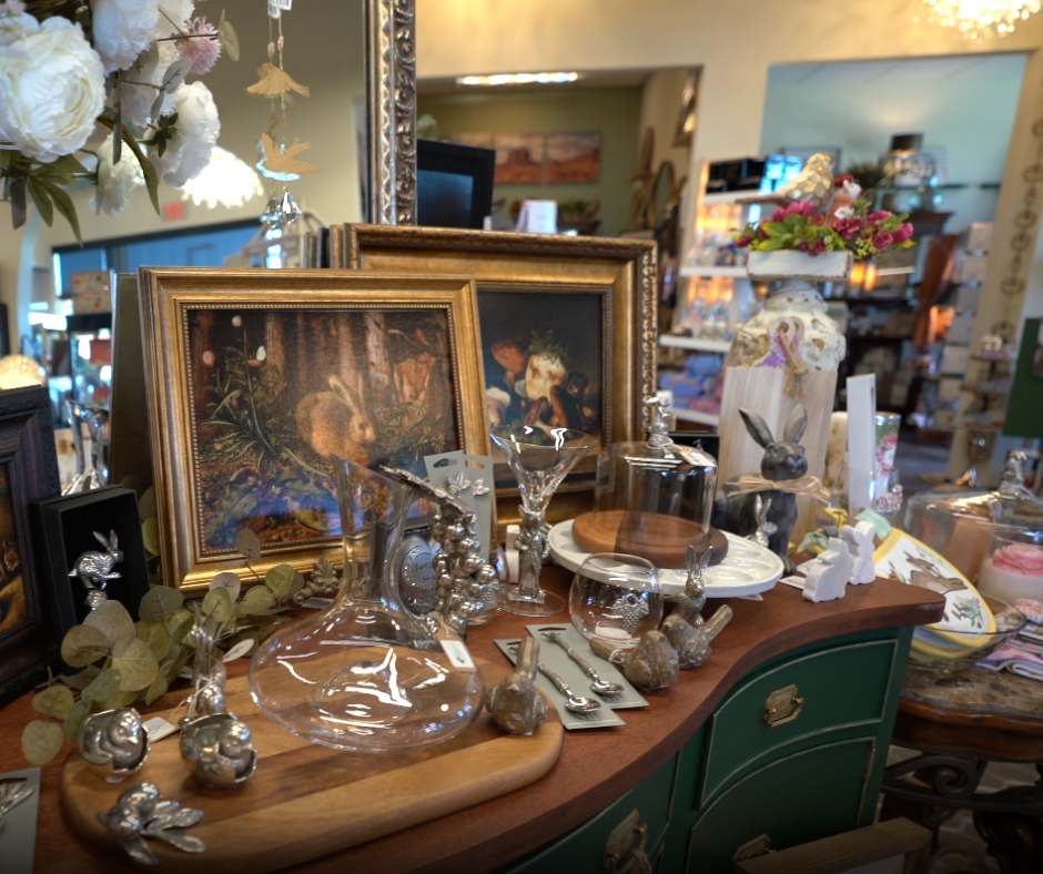 Easter table wtih high end spring decor